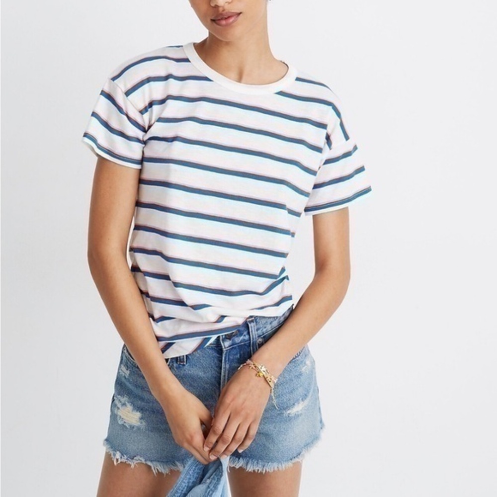 Madewell Whisper Cotton Crewneck Tee Simone Stripe